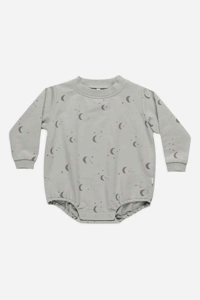 Crewneck Bubble Romper (Moon) by Quincy Mae