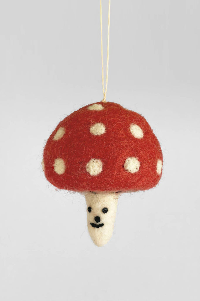 Hanging Felt Ornament (Mushroom) by Wrap