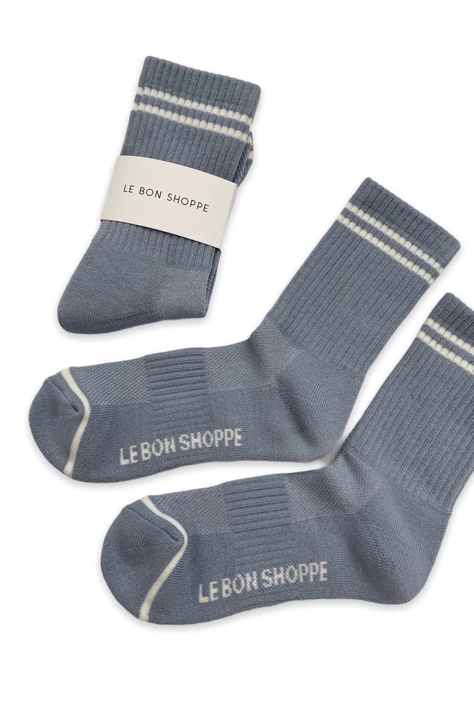 Boyfriend Socks (Blue Grey) by Le Bon Shoppe